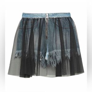 Denim tulle shorts skirt xs s france